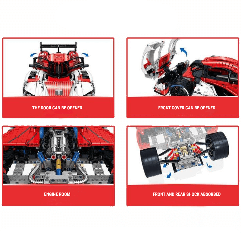 GULY-10615 1:8 Sports Car Porsche 963 Building Block Set 3460pcs Adult Collector Collectible Model Kit