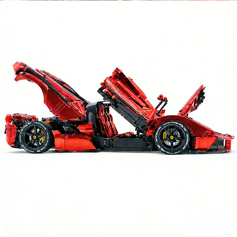 CADA-C61505 1:8 Sports Car LaFerrari Electroplating Red Building Block Set 4739pcs Adult Collector Collectible Model Kit