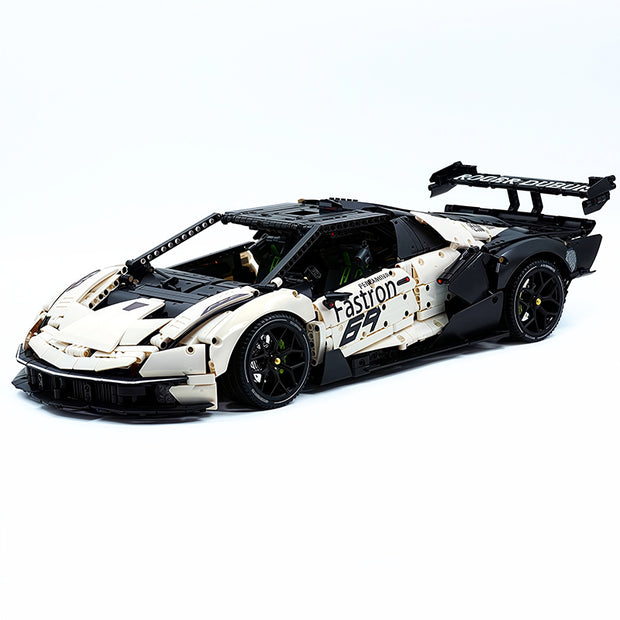 TGL-SCV12 1:8 Sports Car Lamborghini Custom White Building Block Set 4100pcs Adult Collector Collectible Model Kit