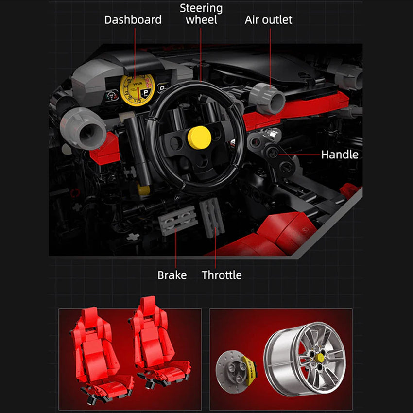 Limited Edition 1:8  Hypercar Model Building Blocks Puzzle Toy