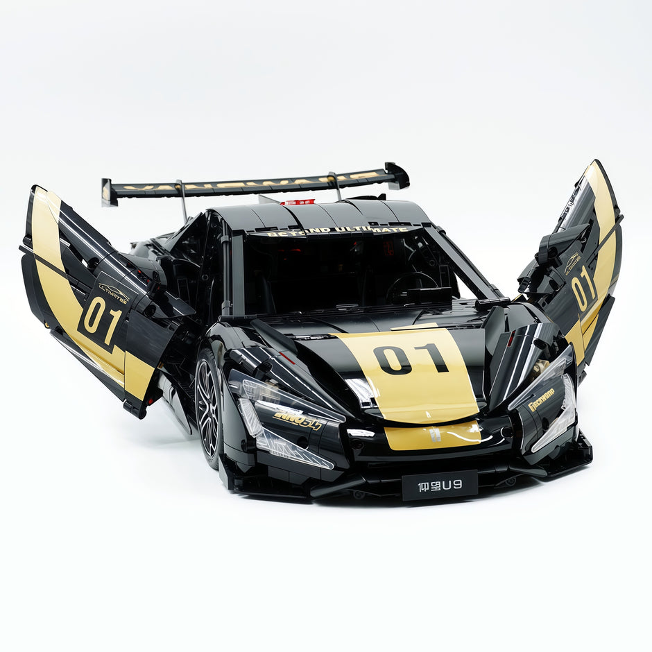 CADA-C64011 1:8 Sports Car YangWang U9 Custom Edition blue and black Building Block Set 3671pcs Adult Collector Collectible Model Kit