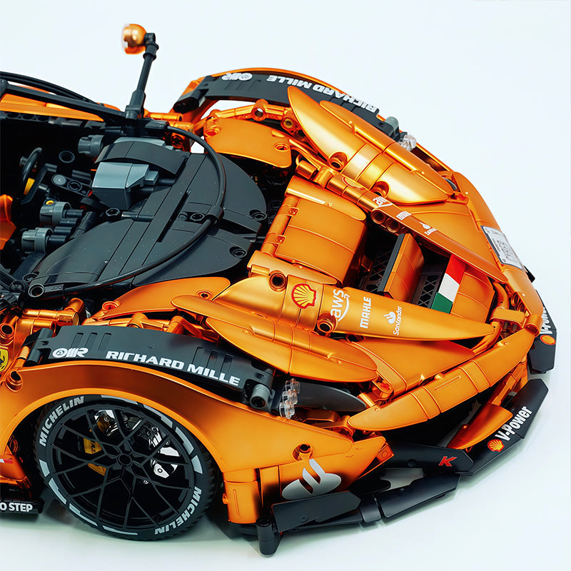 CADA-C61505 1:8 Sports Car LaFerrari Custom Electroplating Orange Building Block Set 4739pcs Adult Collector Collectible Model Kit