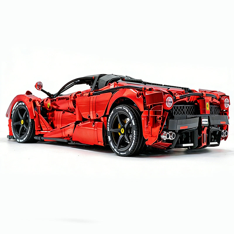 CADA-C61505 1:8 Sports Car LaFerrari Electroplating Red Building Block Set 4739pcs Adult Collector Collectible Model Kit