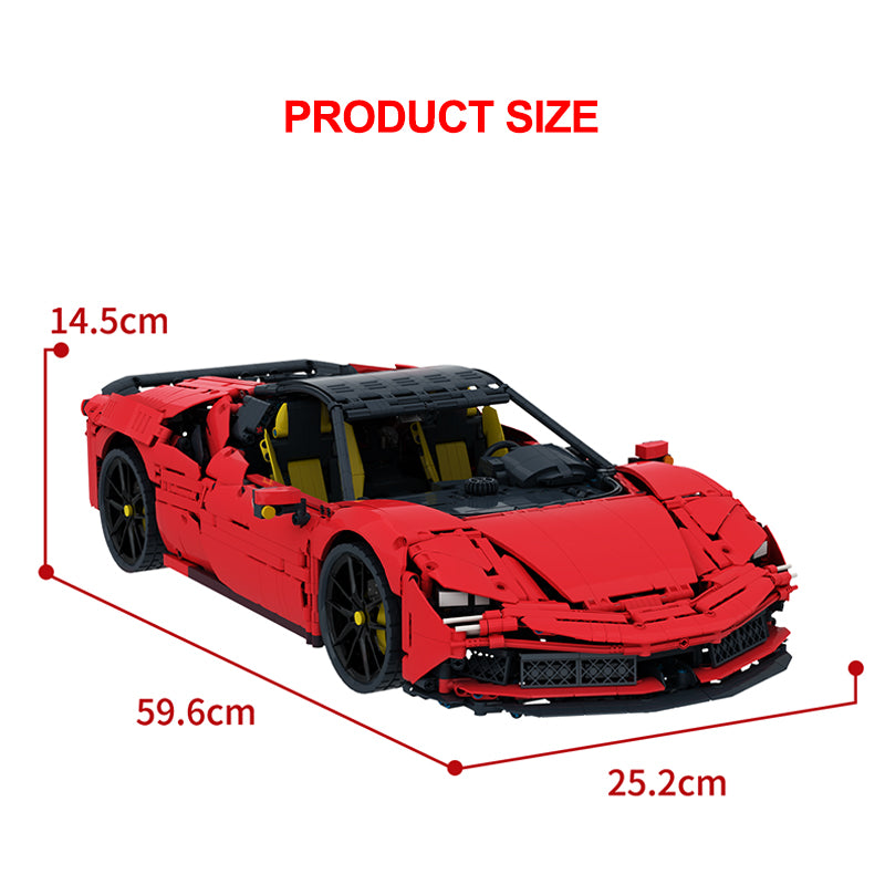 JIESTAR 66303 MOC SF90-Inspired Sports Car Model Kit  | 3797 Pieces Ultimate Sports Car Building Blocks Bricks