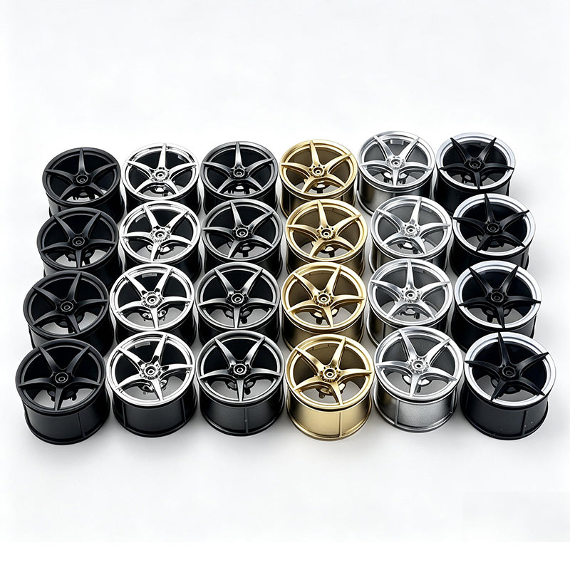 MOC Building Block 6# Wheel Rims 6.5cm Outer Diameter 4.4cm Width, 1:8 Scale Technic Car Replacement Parts Compatible with 42115 42083, 6 Colors, Rims Only or Rims + Tires Combo