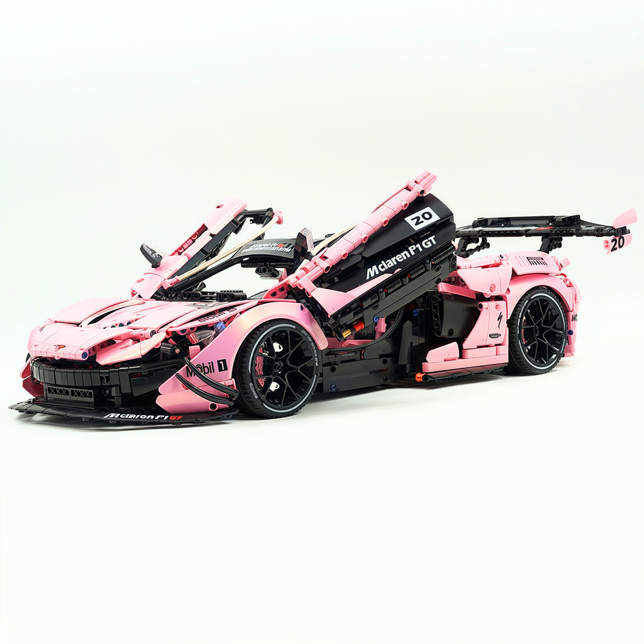 TGL-42172 1:8 Sports Car McLaren P1 Custom Pearlescent Pink Building Block Set 3886pcs Adult Collector Collectible Model Kit
