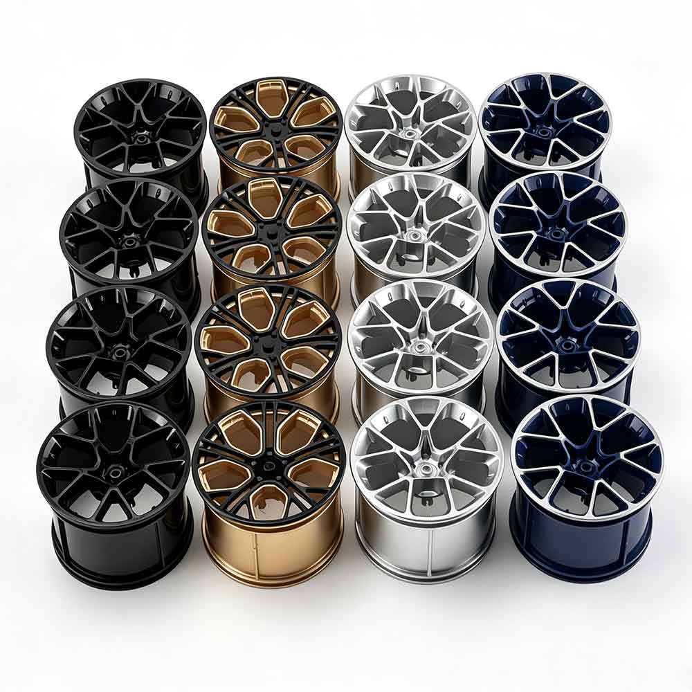 35187 1:8 Scale Building Block Wheel Rims, Size 6.5cm x 4.4cm, 4 Colors Available Black-Gold, Silver, Blue-White, Black, Compatible with Technic 42115 42083 MOC Car Model, Building Brick Modification Upgrade Parts