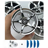 4PCS Custom electroplated building block accessories wheel set