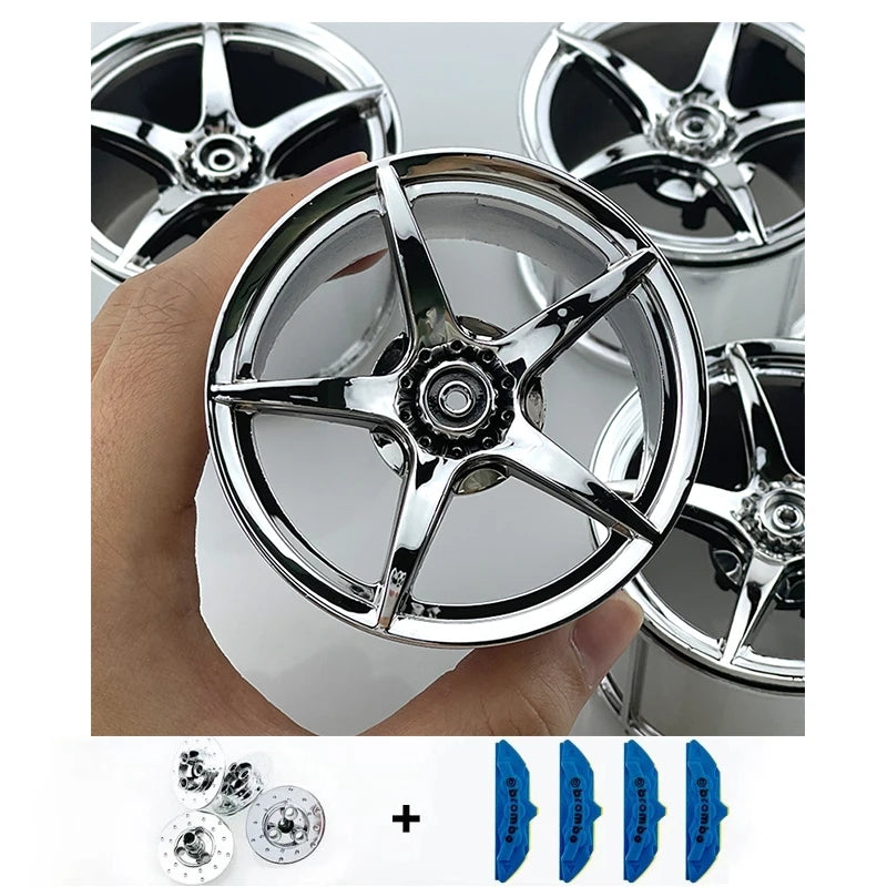 4PCS Custom electroplated building block accessories wheel set