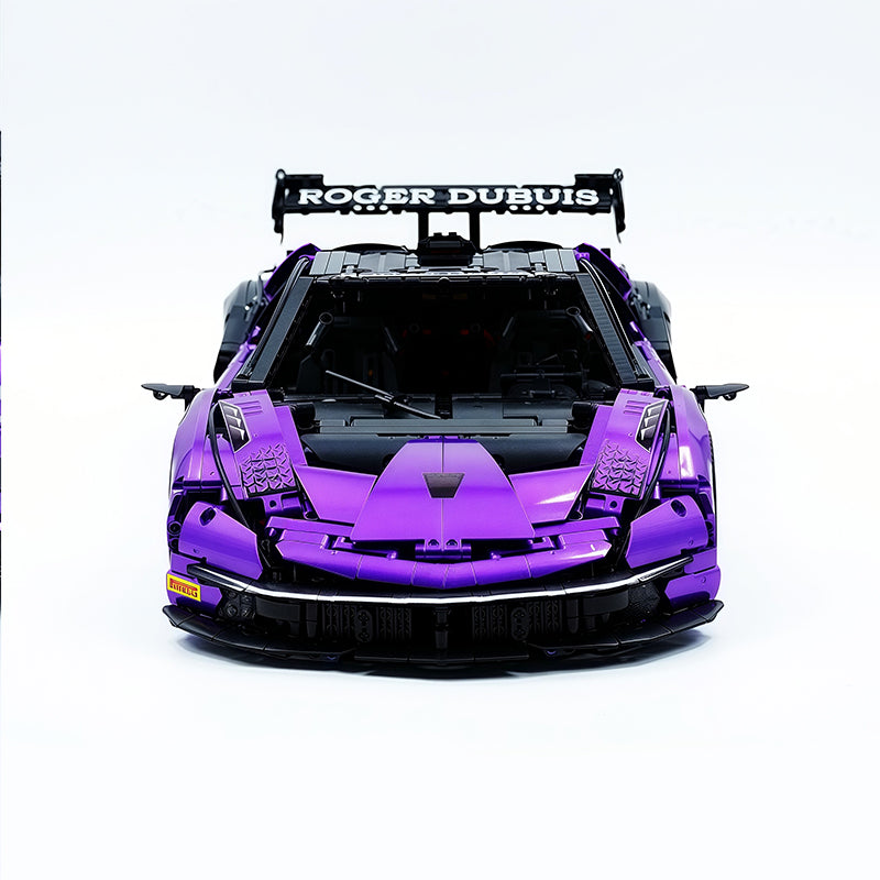 TGL-SCV12 1:8 Sports Car Lamborghini Custom Purple Building Block Set 4100pcs Adult Collector Collectible Model Kit