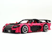 CADA-C61502 1:8 Sports Car Mazda RX-7 Custom pink Building Block Set 3304pcs Adult Collector Collectible Model Kit
