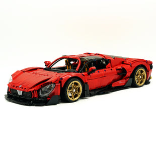 Custom-made red supercar model building blocks 4208pcs