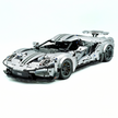 TGL-T5042 1:8 Sports Car Ford GT Custom Electroplated Silver Building Block Set 3056pcs Adult Collector Collectible Model Kit