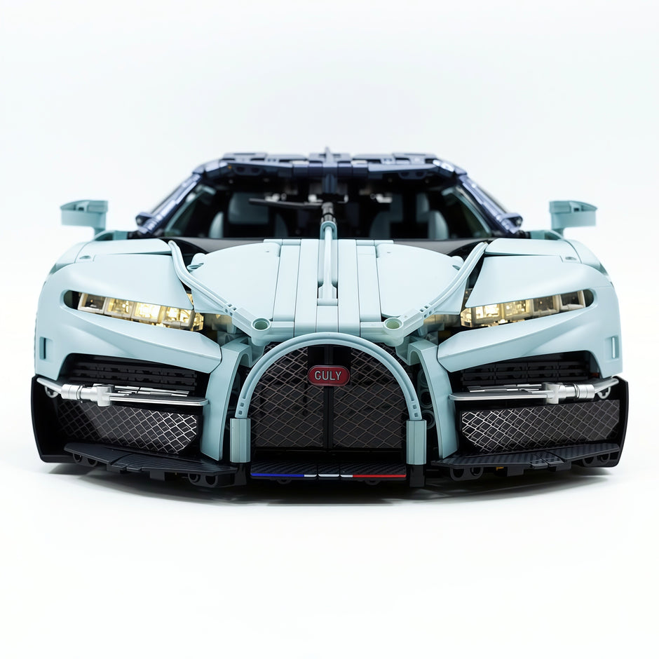 GULY-10648 1:8 Sports Car Bugatti Tourbillon Building Block Set 3719pcs Adult Collector Collectible Model Kit