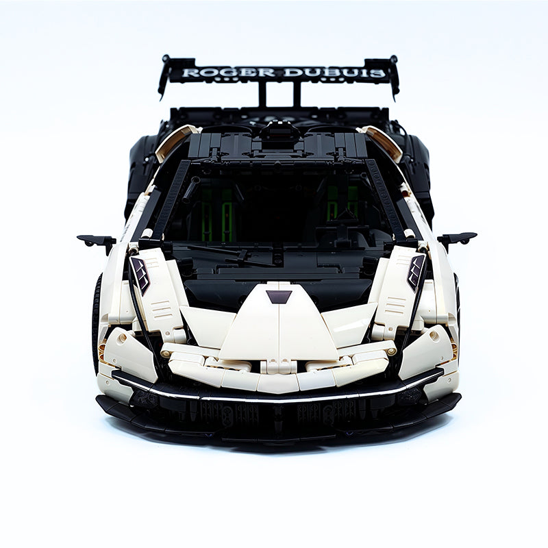 TGL-SCV12 1:8 Sports Car Lamborghini Custom White Building Block Set 4100pcs Adult Collector Collectible Model Kit