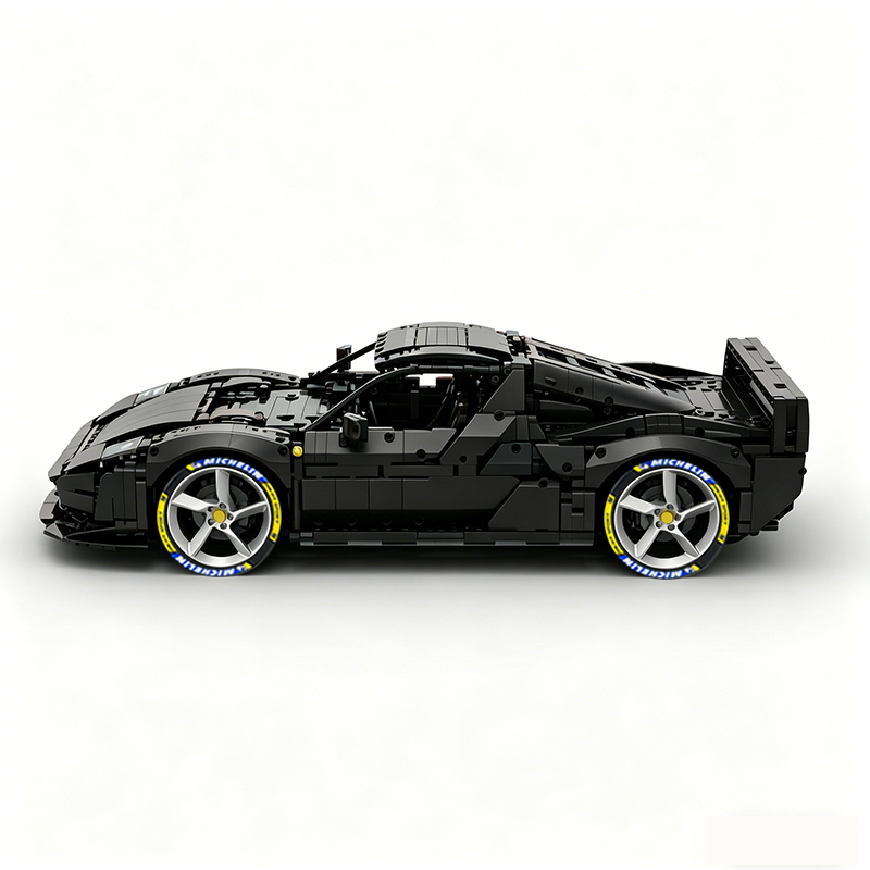 MOC-261024 1:8 Sports Car Ferrarl SC40 Building Block Set 2898pcs Collectible Model Kit with Custom Wheels