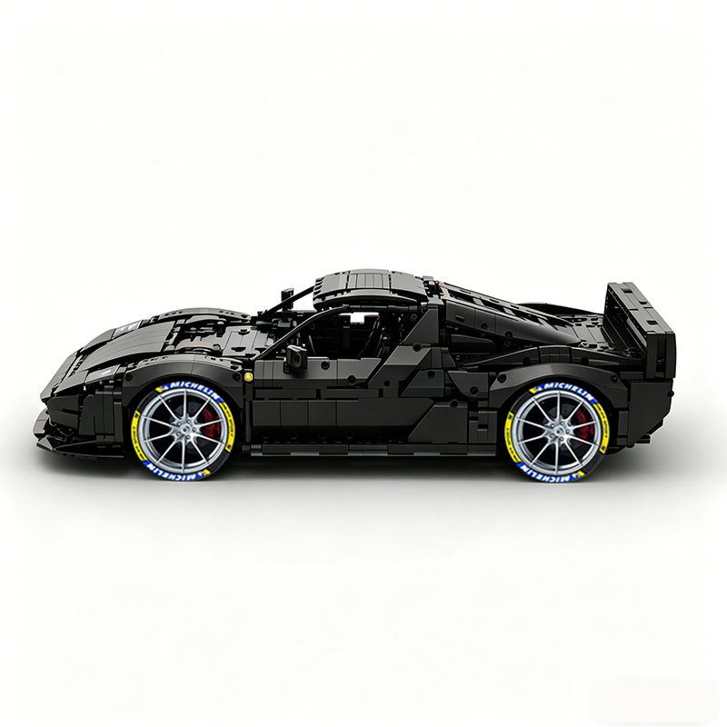 MOC-261024 1:8 Sports Car Ferrarl SC40 Building Block Set 2898pcs Collectible Model Kit with Custom Wheels