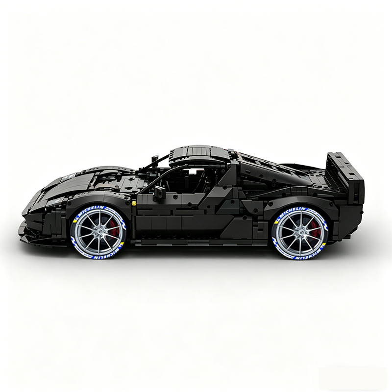MOC-261024 1:8 Sports Car Ferrarl SC40 Building Block Set 2898pcs Collectible Model Kit with Custom Wheels