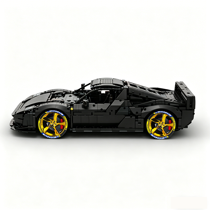 MOC-261024 1:8 Sports Car Ferrarl SC40 Building Block Set 2898pcs Collectible Model Kit with Custom Wheels