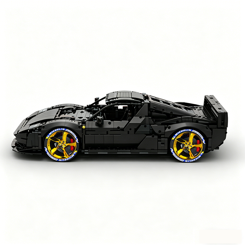 MOC-261024 1:8 Sports Car Ferrarl SC40 Building Block Set 2898pcs Collectible Model Kit with Custom Wheels