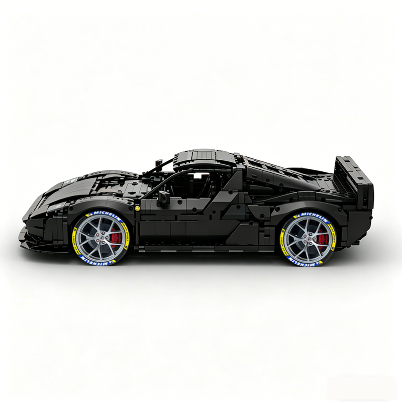 MOC-261024 1:8 Sports Car Ferrarl SC40 Building Block Set 2898pcs Collectible Model Kit with Custom Wheels