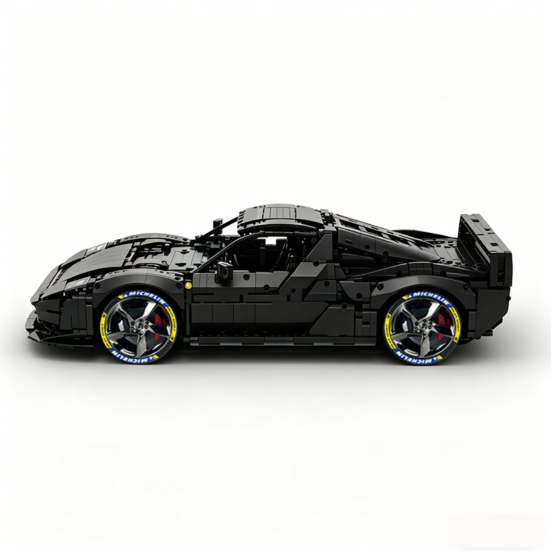 MOC-261024 1:8 Sports Car Ferrarl SC40 Building Block Set 2898pcs Collectible Model Kit with Custom Wheels