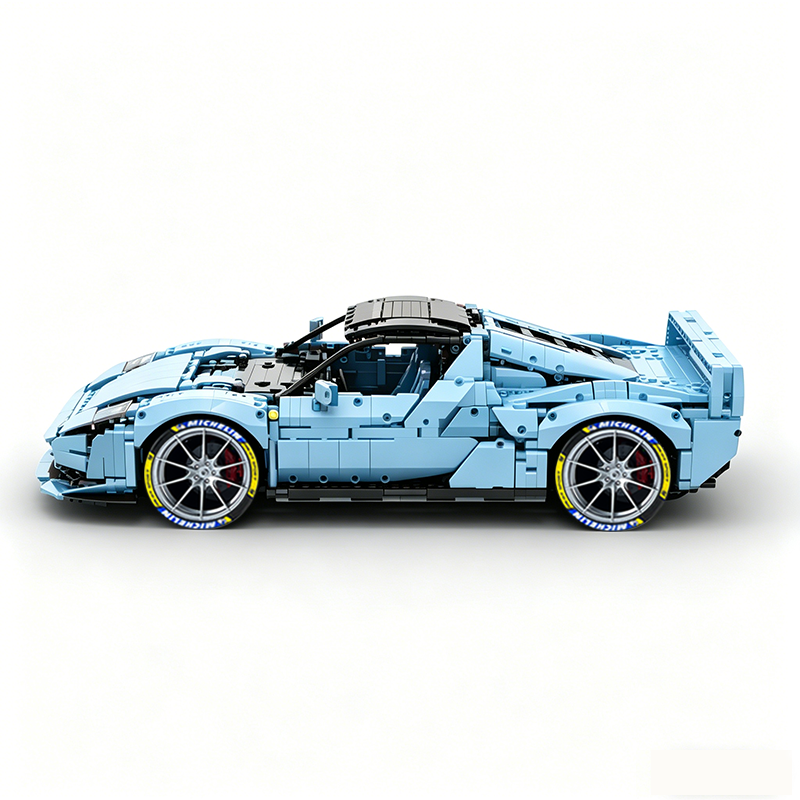MOC-261024 1:8 Sports Car Ferrarl SC40 Building Block Set 2898pcs Collectible Model Kit with Custom Wheels