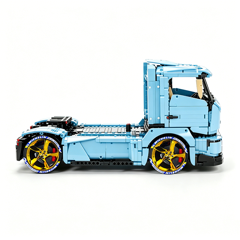 MOC-88792 1:11 Sports Car Race Truck Building Block Set 2064pcs Collectible Model Kit with Custom Wheels
