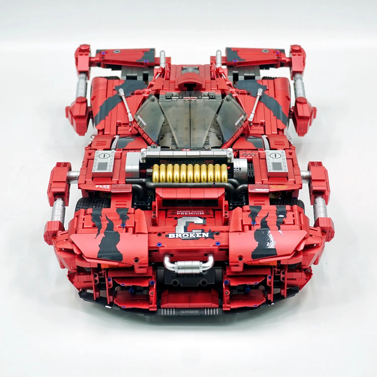 GULY 10619 Technic Retro Racing Car Building Blocks Set, 1:8 Scale Giant Retro 4‑Wheel Drive Race Car Model Kit, 4158 PCS Collectible Sports Car Bricks Toy for Adults & Teens,  Paper Instruction Only