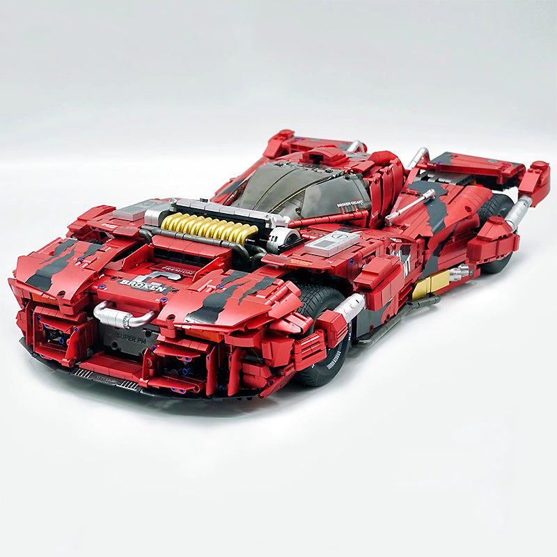 GULY 10619 Technic Retro Racing Car Building Blocks Set, 1:8 Scale Giant Retro 4‑Wheel Drive Race Car Model Kit, 4158 PCS Collectible Sports Car Bricks Toy for Adults & Teens,  Paper Instruction Only