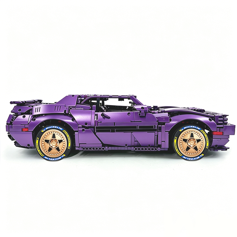 MOC-152910 1:8 Sports Car Dodge Challenger Concept Building Block Set 3121pcs Collectible Model Kit with Custom Wheels