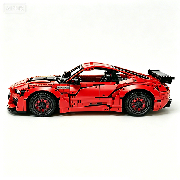 MOC-165802 1:8 Sports Car Ford Mustang Shelby GT500 Concept Building Block Set 3152pcs Collectible Model Kit with Custom Wheels