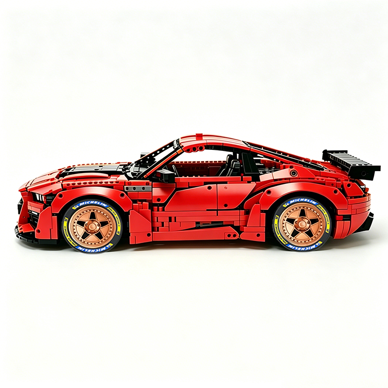 MOC-165802 1:8 Sports Car Ford Mustang Shelby GT500 Concept Building Block Set 3152pcs Collectible Model Kit with Custom Wheels