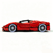 MOC-194680 1:8 Sports Car Ferrari LaFerrari Building Block Set 3636pcs Collectible Model Kit with Custom Wheels