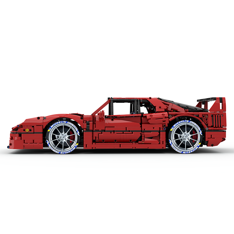 MOC-140404 1:8 Sports Car Ferrarі F40 Building Block Set 3603pcs Collectible Model Kit with Custom Wheels