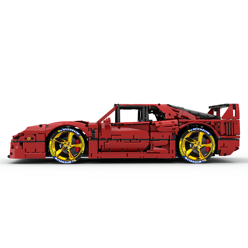 MOC-140404 1:8 Sports Car Ferrarі F40 Building Block Set 3603pcs Collectible Model Kit with Custom Wheels