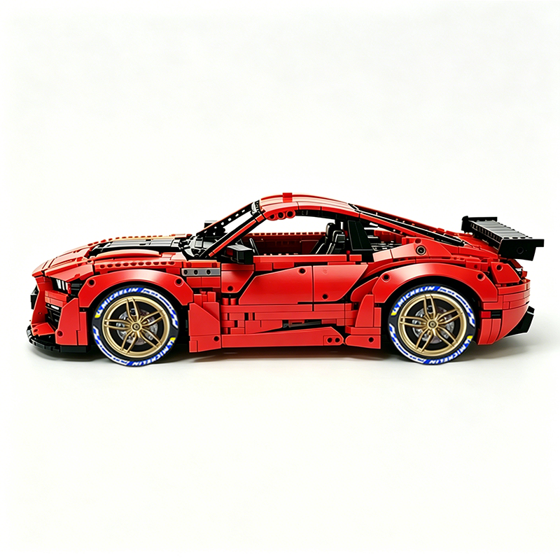 MOC-165802 1:8 Sports Car Ford Mustang Shelby GT500 Concept Building Block Set 3152pcs Collectible Model Kit with Custom Wheels