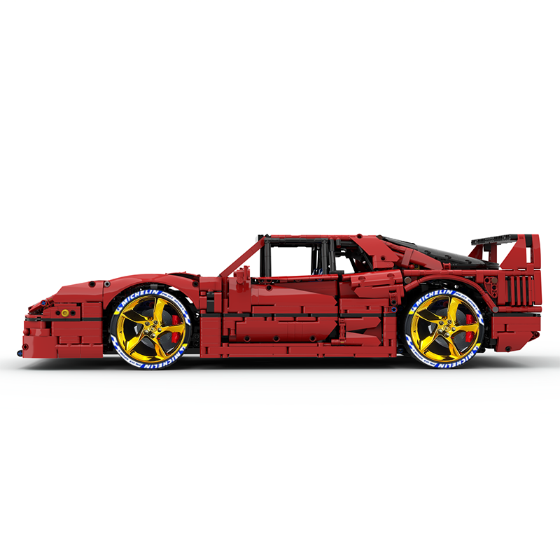 MOC-140404 1:8 Sports Car Ferrarі F40 Building Block Set 3603pcs Collectible Model Kit with Custom Wheels