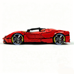 MOC-194680 1:8 Sports Car Ferrari LaFerrari Building Block Set 3636pcs Collectible Model Kit with Custom Wheels