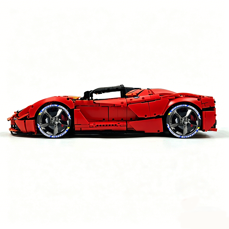 MOC-194680 1:8 Sports Car Ferrari LaFerrari Building Block Set 3636pcs Collectible Model Kit with Custom Wheels