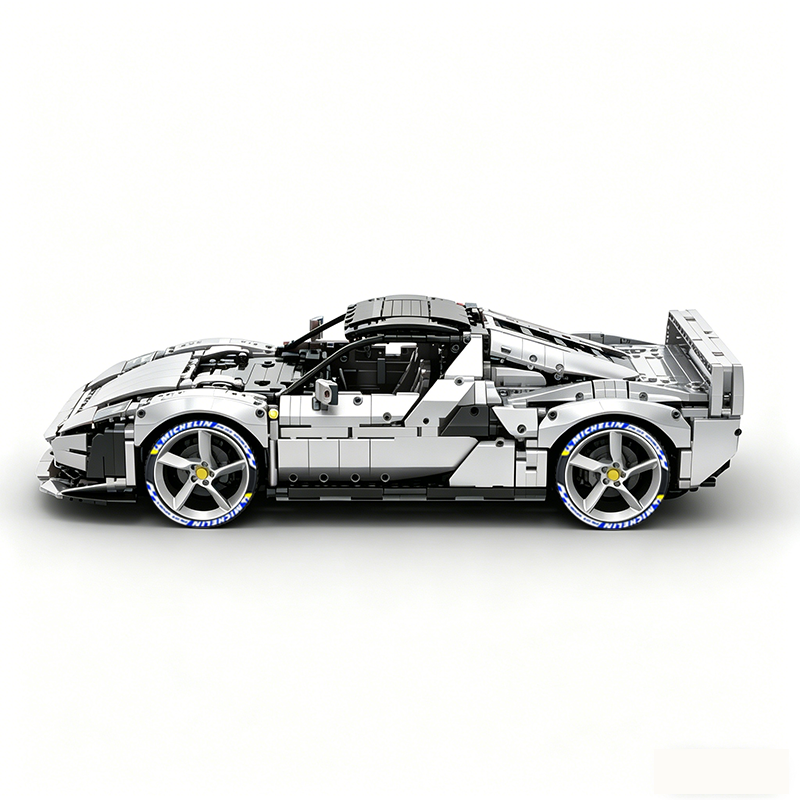 MOC-261024 1:8 Sports Car Ferrarl SC40 Building Block Set 2898pcs Collectible Model Kit with Custom Wheels