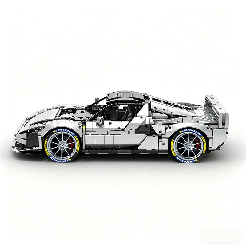 MOC-261024 1:8 Sports Car Ferrarl SC40 Building Block Set 2898pcs Collectible Model Kit with Custom Wheels
