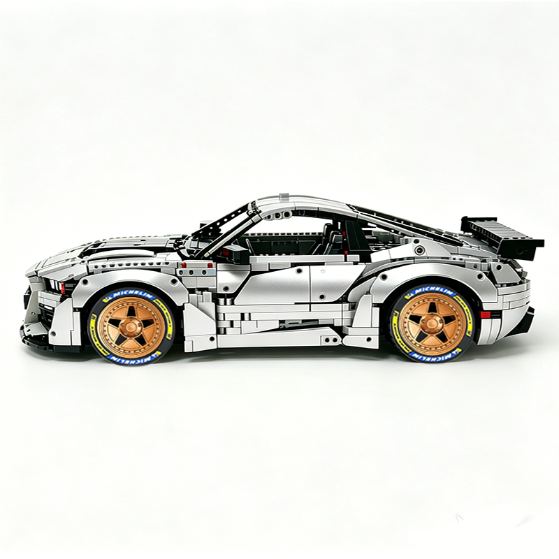 MOC-165802 1:8 Sports Car Ford Mustang Shelby GT500 Concept Building Block Set 3152pcs Collectible Model Kit with Custom Wheels