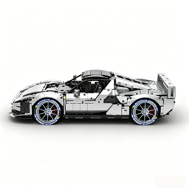 MOC-261024 1:8 Sports Car Ferrarl SC40 Building Block Set 2898pcs Collectible Model Kit with Custom Wheels