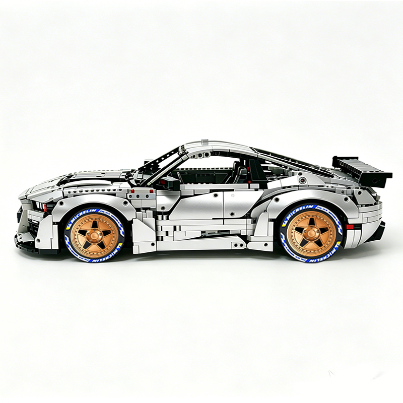 MOC-165802 1:8 Sports Car Ford Mustang Shelby GT500 Concept Building Block Set 3152pcs Collectible Model Kit with Custom Wheels