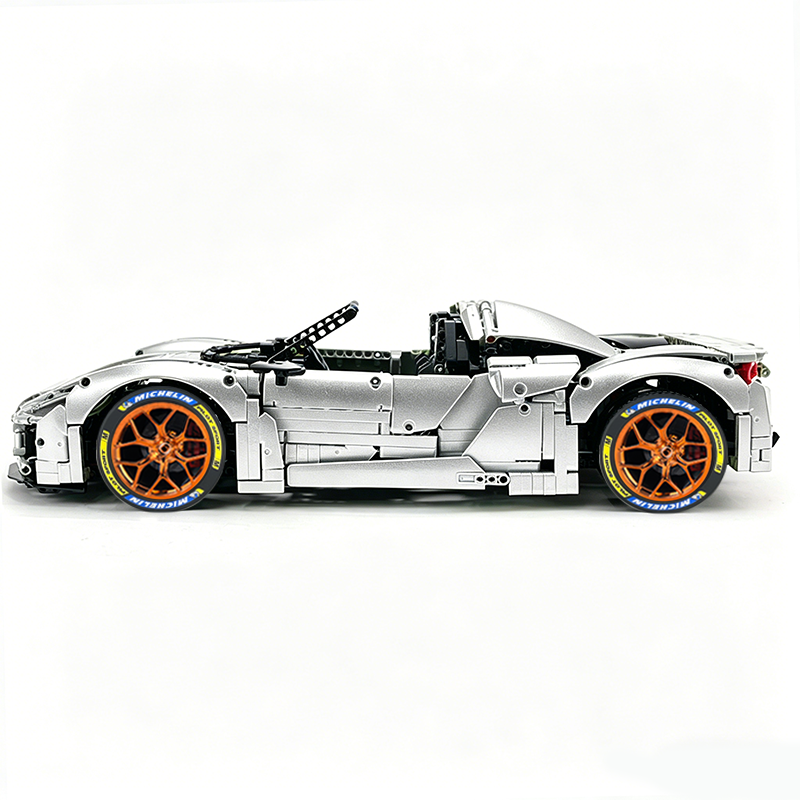 MOC-159171 1:8 Sports Car Porsche 918 Building Block Set 2266pcs Collectible Model Kit with Custom Wheels