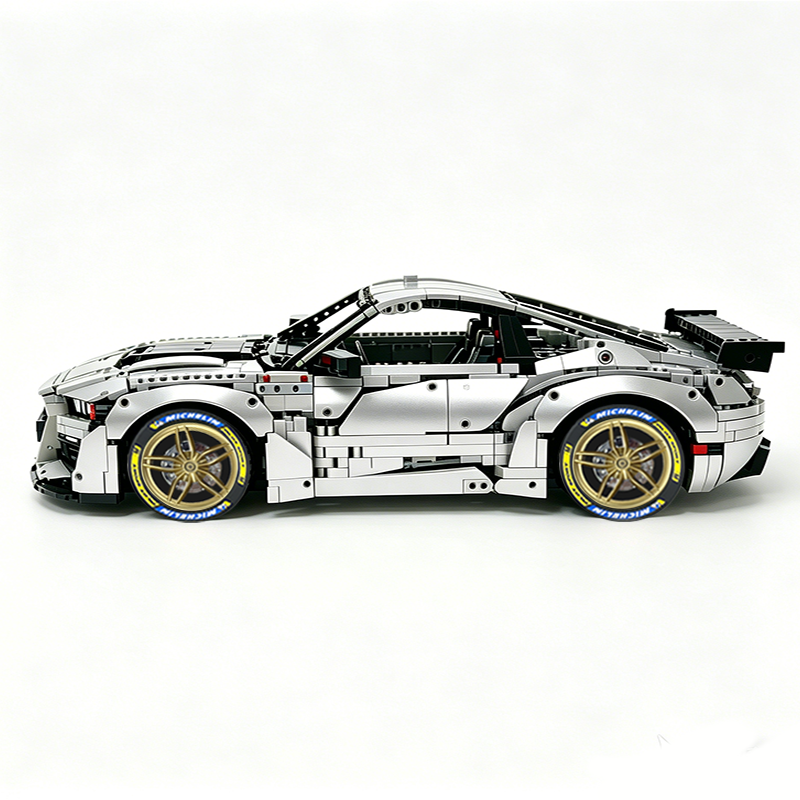MOC-165802 1:8 Sports Car Ford Mustang Shelby GT500 Concept Building Block Set 3152pcs Collectible Model Kit with Custom Wheels