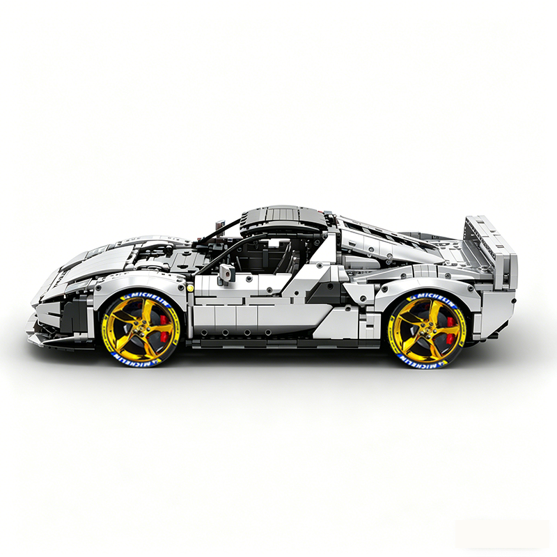 MOC-261024 1:8 Sports Car Ferrarl SC40 Building Block Set 2898pcs Collectible Model Kit with Custom Wheels