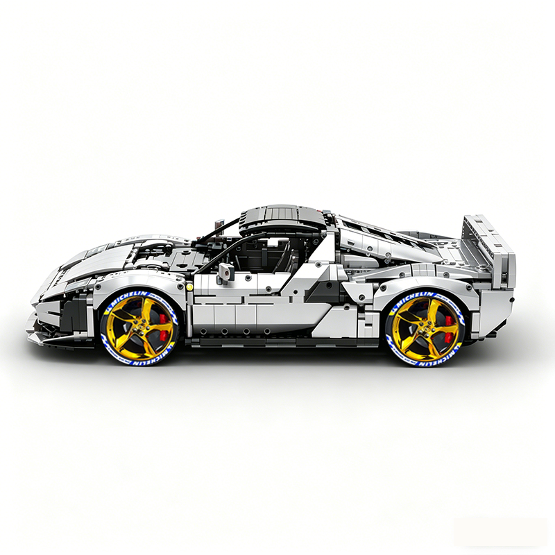 MOC-261024 1:8 Sports Car Ferrarl SC40 Building Block Set 2898pcs Collectible Model Kit with Custom Wheels