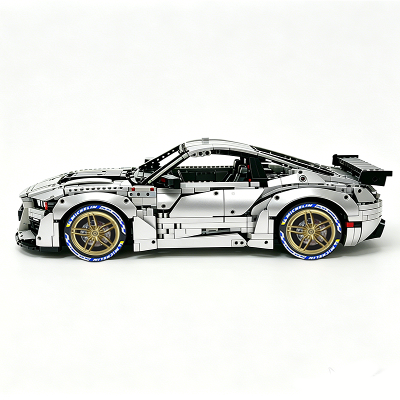 MOC-165802 1:8 Sports Car Ford Mustang Shelby GT500 Concept Building Block Set 3152pcs Collectible Model Kit with Custom Wheels